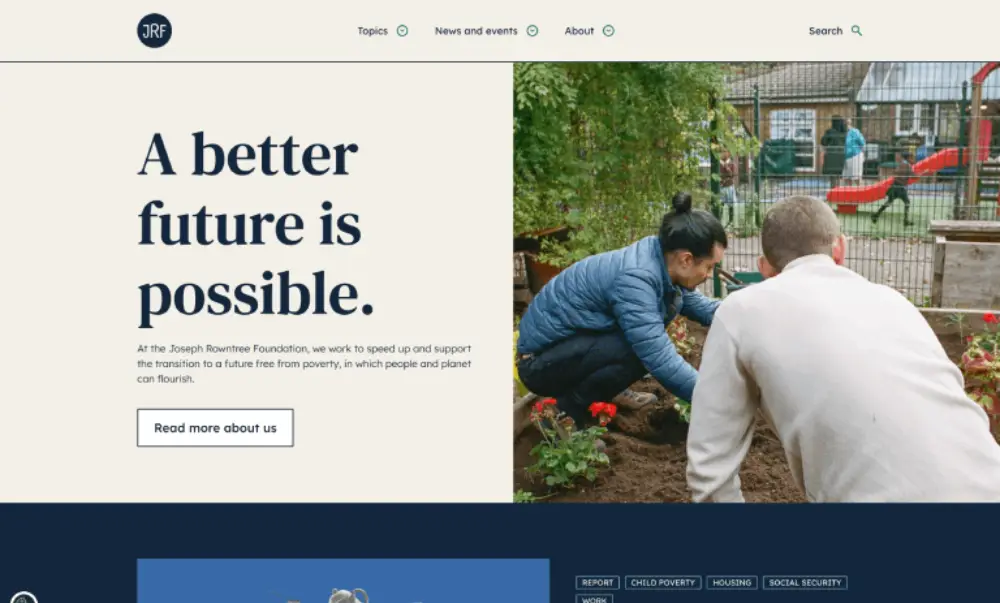 JRF website screenshot